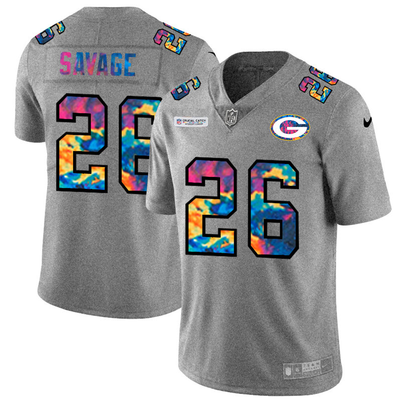 NFL Green Bay Packers #26 Darnell Savage Jr. Men Nike MultiColor 2020  Crucial Catch  Jersey Grey->green bay packers->NFL Jersey